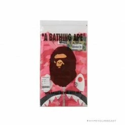 Hypeyourbeast BAPE Pink Camouflage Shark Head Fake Zipper Tee Shirt