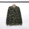 Hypeyourbeast Clothes BAPE Classic Ape Head Embroidered Camouflage Long Sleeve Shirt 'GREEN'