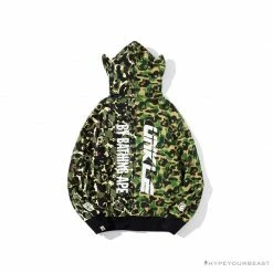 Hypeyourbeast BAPE X UNKLE Camouflage Green Belt Ear Hoodie Clothes