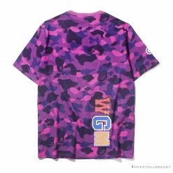 Hypeyourbeast BAPE Camouflage Shark Head Classic Cotton Short Sleeve Tee Shirt 'PURPLE'