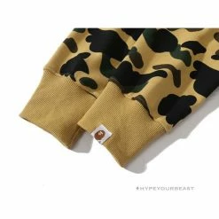 HypeYourBeast BAPE Camouflage Kangaroo Hooded Hoodie Yellow Clothes