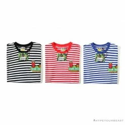 Hypeyourbeast Clothes BAPE Baby Milo Sesame Street Striped Tee Shirt 'BLUE' 41 Hypeyourbeast Clothes BAPE Baby Milo Sesame Street Striped Tee Shirt 'BLUE'