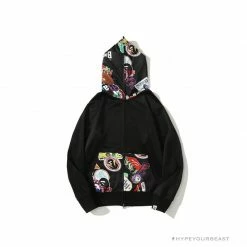 Hypeyourbeast Clothes BAPE Badge LOGO Sticker Style Stitching Hoodie