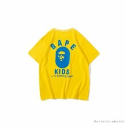 Hypeyourbeast BAPE KIDS Small Net Pocket Ape Man Head Tee Shirt 'YELLOW' Clothes