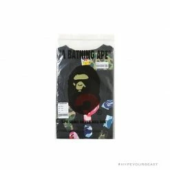 Hypeyourbeast Clothes BAPE Camouflage Three-Color Question Mark Tee Shirt 'BLACK'