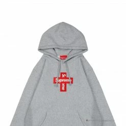 HypeYourBeast Hoodies & Jackets Supreme Cross Box Logo Hoodie Grey