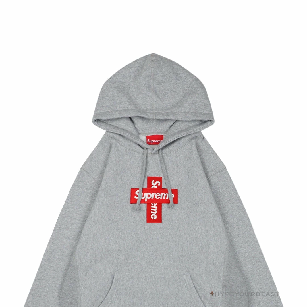 HypeYourBeast Hoodies & Jackets Supreme Cross Box Logo Hoodie Grey 2 HypeYourBeast Hoodies & Jackets Supreme Cross Box Logo Hoodie Grey