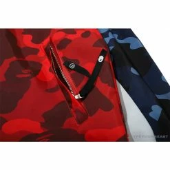 Hypeyourbeast Clothes BAPE X PSG Paris Saint-Germain Camouflage Blue-Red Hoodie