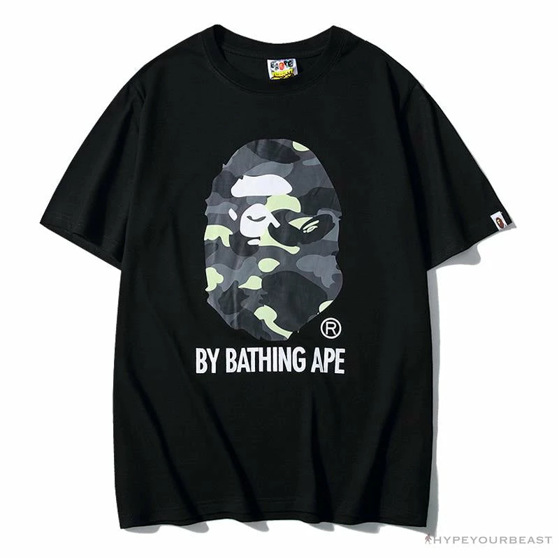 Hypeyourbeast Clothes BAPE Luminous Spots Camouflage Great Ape Man Black Head Cotton Short Sleeve Tee Shirt 'BLACK' 1 Hypeyourbeast Clothes BAPE Luminous Spots Camouflage Great Ape Man Black Head Cotton Short Sleeve Tee Shirt 'BLACK'