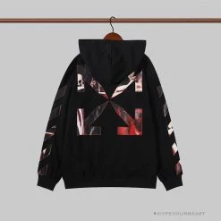 Hypeyourbeast OFF-WHITE Skull And Writing Hoodie 'BLACK' Hoodies & Jackets