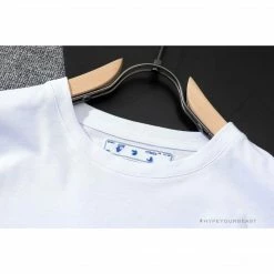 Hypeyourbeast OFF-WHITE Acrylic Hand-Painted Graffiti Pattern Tee Shirt 'WHITE'