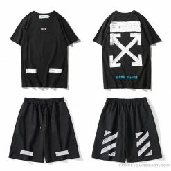 Hypeyourbeast Pants OFF-WHITE Classic Seeing Things Shorts 'BLACK'