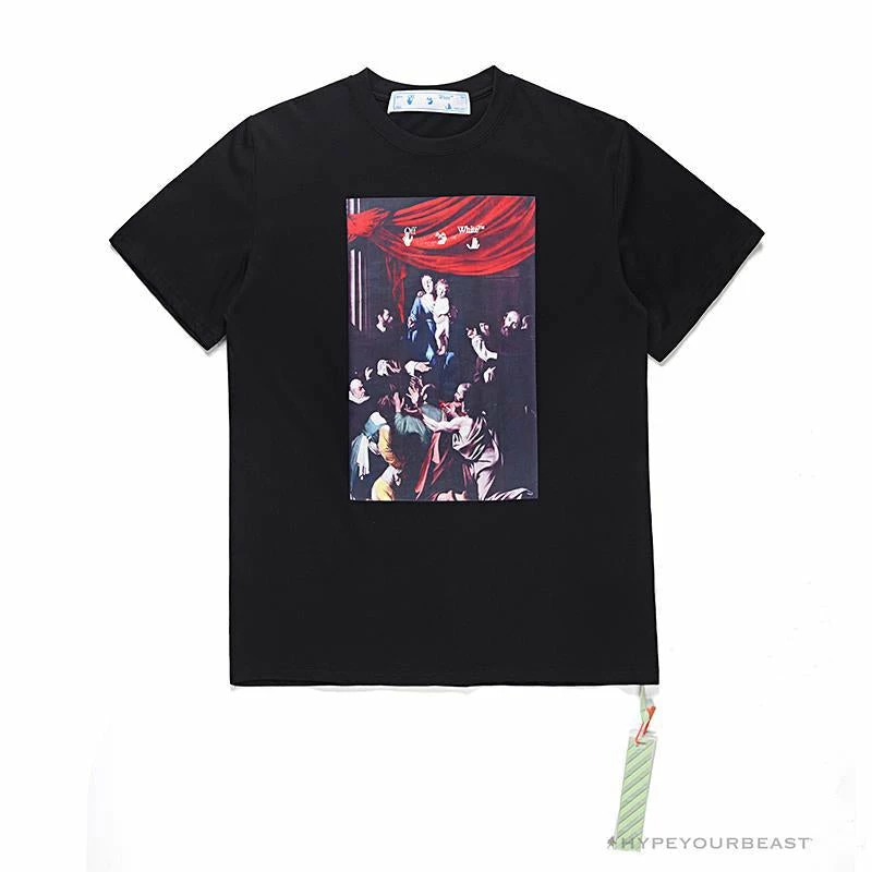 Hypeyourbeast OFF-WHITE Baroque Angel Religious Painting Tee Shirt 'BLACK' T-Shirts 1 Hypeyourbeast OFF-WHITE Baroque Angel Religious Painting Tee Shirt 'BLACK' T-Shirts