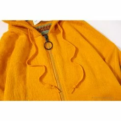 Hypeyourbeast OFF-WHITE Mohair Zip Sweater Hoodie 'Yellow'