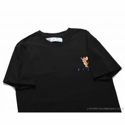 Hypeyourbeast T-Shirts OFF-WHITE Classic Animated Tom And Jerry Arrow Tee Shirt 'BLACK'