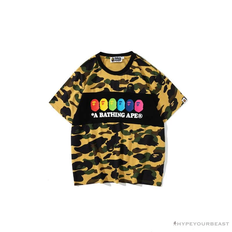 Hypeyourbeast Clothes BAPE KIDS Color Ape Head Camouflage Tee Shirt 'YELLOW' 1 Hypeyourbeast Clothes BAPE KIDS Color Ape Head Camouflage Tee Shirt 'YELLOW'