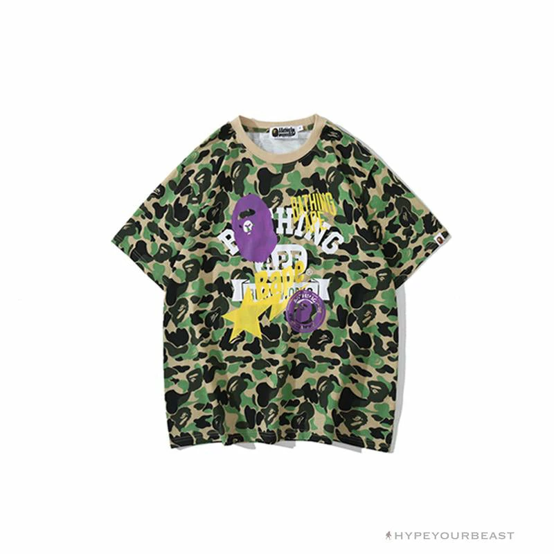 Hypeyourbeast BAPE Ape Head Star Camouflage Shading Tee Shirt 'GREEN' 1 Hypeyourbeast BAPE Ape Head Star Camouflage Shading Tee Shirt 'GREEN'