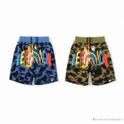 Hypeyourbeast BAPE X READYMADE Tiger Head Foam Camouflage Shorts 'BLUE' Clothes