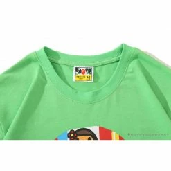 Hypeyourbeast Clothes BAPE Baby Milo Color Square Ape Head Tee Shirt 'GREEN'