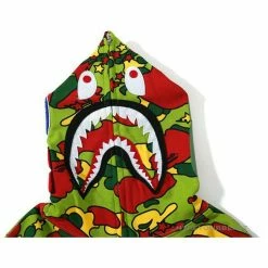 Hypeyourbeast BAPE Shark Head STA Star Camouflage Hoodie 'GREEN'