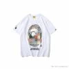 Hypeyourbeast BAPE Ape Man Head 28th Anniversary Camouflage Color Block Tee Shirt 'WHITE'
