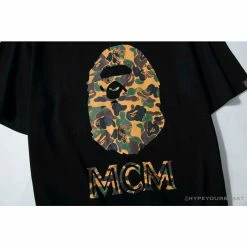 Hypeyourbeast BAPE X MCM Camouflage Ape Head Tee Shirt 'BLACK'