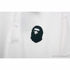 Hypeyourbeast Clothes BAPE Classic Ape Head Print Versatile Polo Shirt 'WHITE' 9 Hypeyourbeast Clothes BAPE Classic Ape Head Print Versatile Polo Shirt 'WHITE'