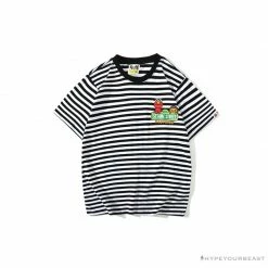 Hypeyourbeast Clothes BAPE Baby Milo Sesame Street Striped Tee Shirt 'BLACK'
