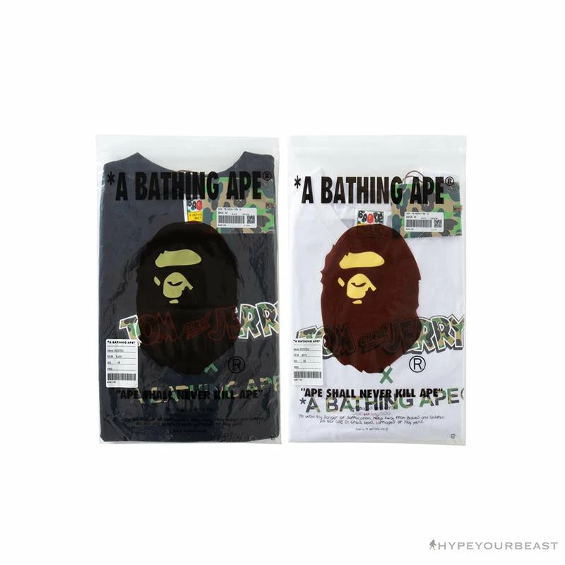 Hypeyourbeast BAPE Little Ape Head Tom And Jerry Chase Tee Shirt 'WHITE' Clothes 6 Hypeyourbeast BAPE Little Ape Head Tom And Jerry Chase Tee Shirt 'WHITE' Clothes