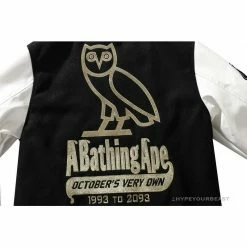 Hypeyourbeast BAPE OVO Patchwork Baseball Owl Jacket Clothes