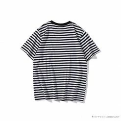 Hypeyourbeast BAPE Baby Milo Rock Bass Player Striped Tee Shirt 'BLACK' Clothes