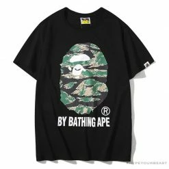 Hypeyourbeast BAPE Tiger Pattern Camouflage Ape Initials Tee Shirt 'BLACK' Clothes