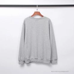 Hypeyourbeast BAPE Classic Ape Head Embroidered Long Sleeve Shirt 'GREY'