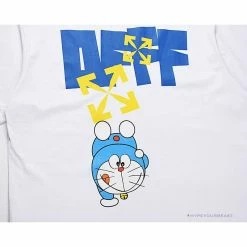 Hypeyourbeast OFF-WHITE Doraemon Stereo Arrow Tee Shirt WHITE T-Shirts