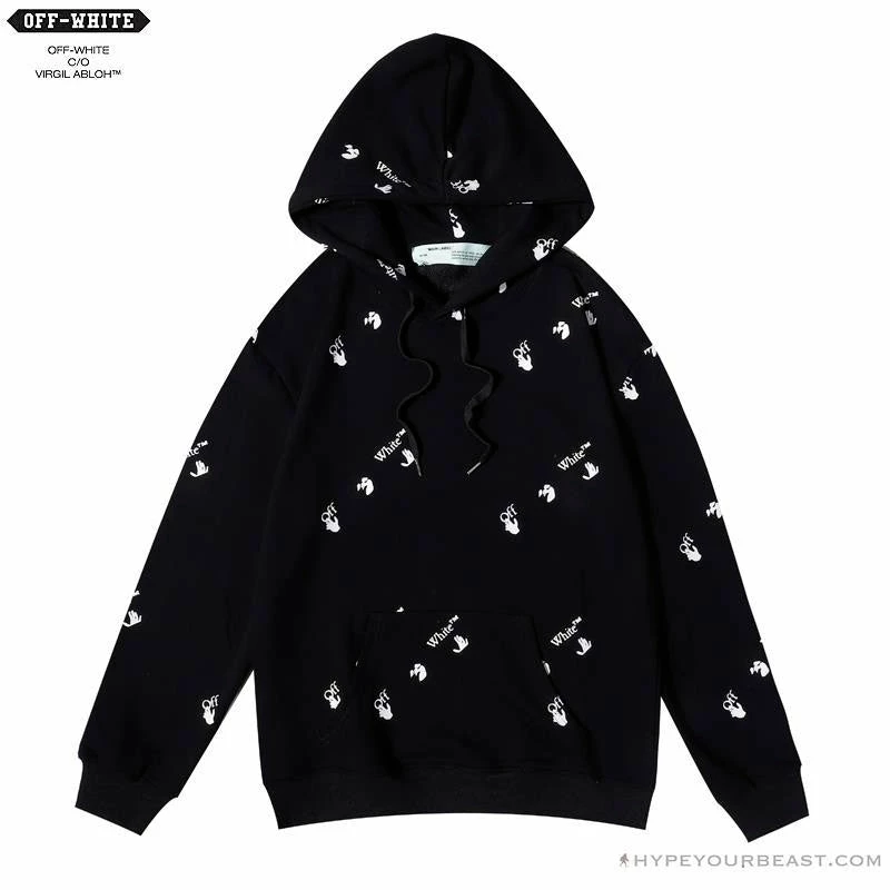 Hypeyourbeast OFF-WHITE Classic Print Hoodie 'BLACK' Hoodies & Jackets 1 Hypeyourbeast OFF-WHITE Classic Print Hoodie 'BLACK' Hoodies & Jackets