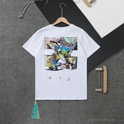 Hypeyourbeast OFF-WHITE LV Pattern Cartoon Series Tee Shirt 'WHITE' T-Shirts