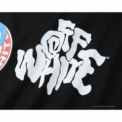 Hypeyourbeast OFF-WHITE Graffiti Letter Doraemon Tee Shirt ' BLACK' T-Shirts