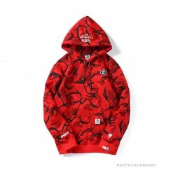 HypeYourBeast Bape Camo Hoodie Red Camouflage