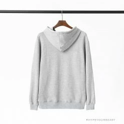 Hypeyourbeast Clothes BAPE Classic Ape Head Embroidered Standard Cotton Terry Hoodie 'LIGHT GREY'