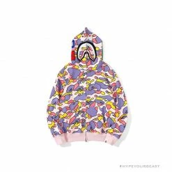 Hypeyourbeast BAPE Shark Head STA Star Camouflage Hoodie 'PINK'