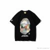 Hypeyourbeast BAPE Ape Man Head 28th Anniversary Camouflage Color Block Tee 'BLACK'