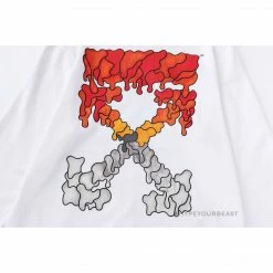 HypeYourBeast Off White Hoodie Red Orange - White Hoodies & Jackets