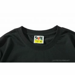 Hypeyourbeast BAPE Messy Letters Upside Down Little Ape Head Tee Shirt 'BLACK'