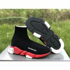Hypeyourbeast BCG Sock Sneakers Clear Sole Black / Red