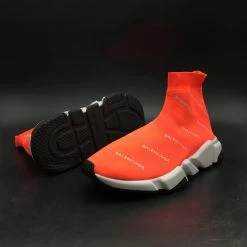 Hypeyourbeast BCG Sock Sneakers Logo Print Red / White Balenciaga