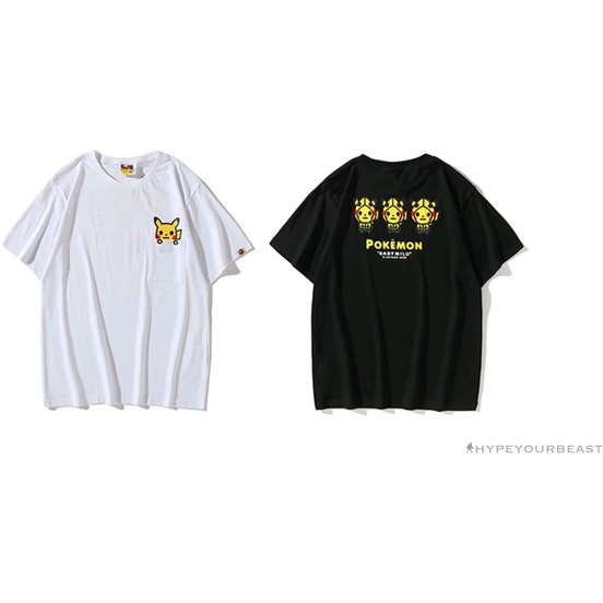 Hypeyourbeast Clothes BAPE Baby Milo Pocket Pikachu Tee Shirt 'WHITE' 5 Hypeyourbeast Clothes BAPE Baby Milo Pocket Pikachu Tee Shirt 'WHITE'
