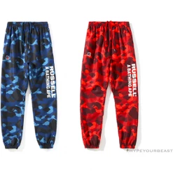Hypeyourbeast Clothes BAPE X RUSSELL ATHLETIC Drawstring Camouflage Pants 'BLUE' 23 Hypeyourbeast Clothes BAPE X RUSSELL ATHLETIC Drawstring Camouflage Pants 'BLUE'