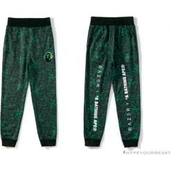 Hypeyourbeast Clothes BAPE X RAZER Co-Branded Gaming Camouflage Green Pants