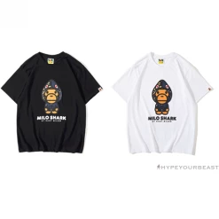 Hypeyourbeast BAPE Baby Milo Blue Shark Hat Little Monkey Tee Shirt 'WHITE'
