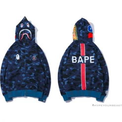Hypeyourbeast BAPE X PSG Paris Saint-Germain Camouflage Blue Hoodie Clothes